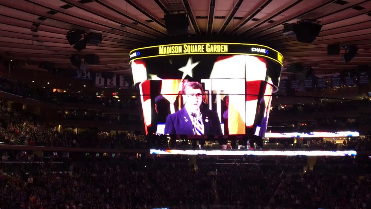 New York Rangers John Amirante is back Singing the Canadian and American Anthems