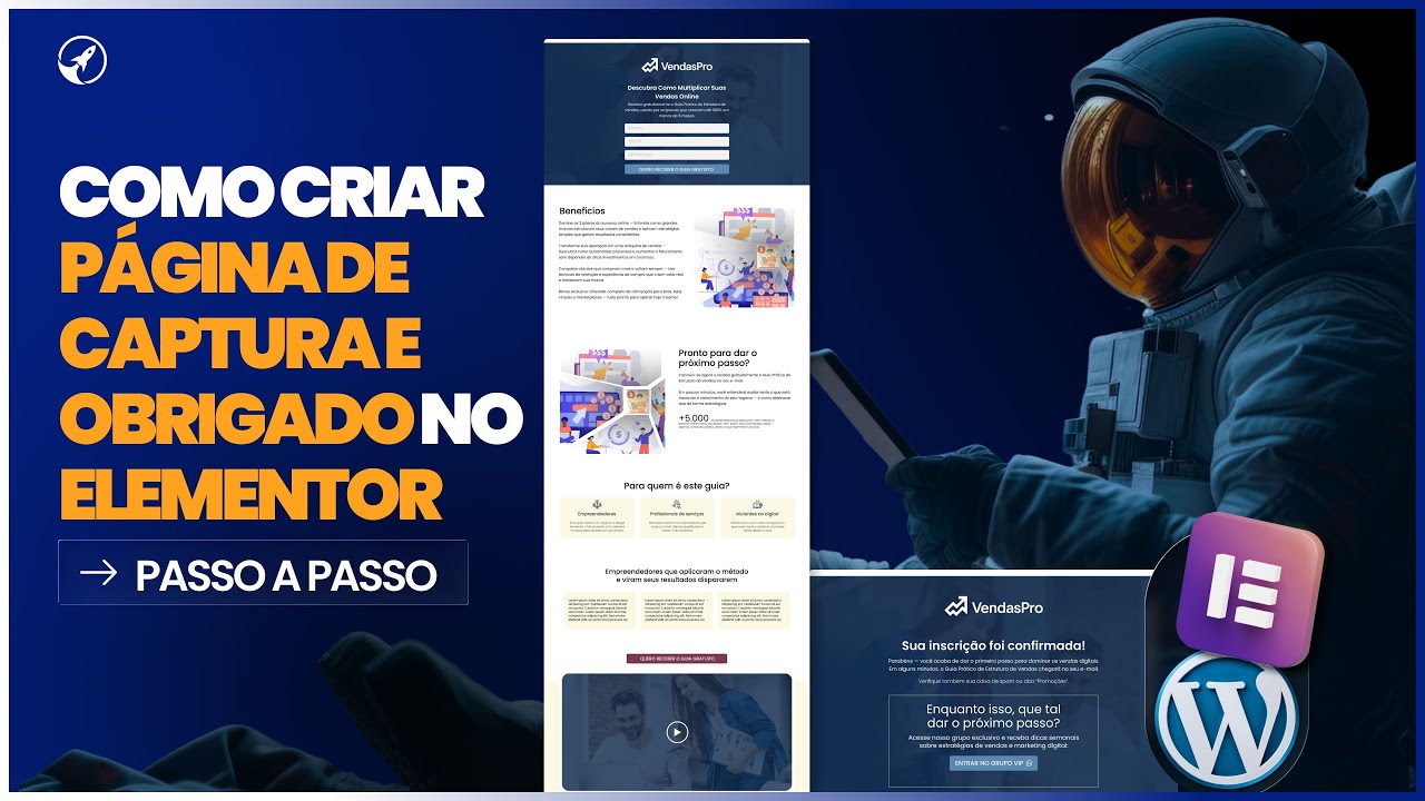Como Criar PÁGINA DE CAPTURA e OBRIGADO no WordPress ELEMENTOR com FORMULÁRIO C/REDIRECIONAMENTO