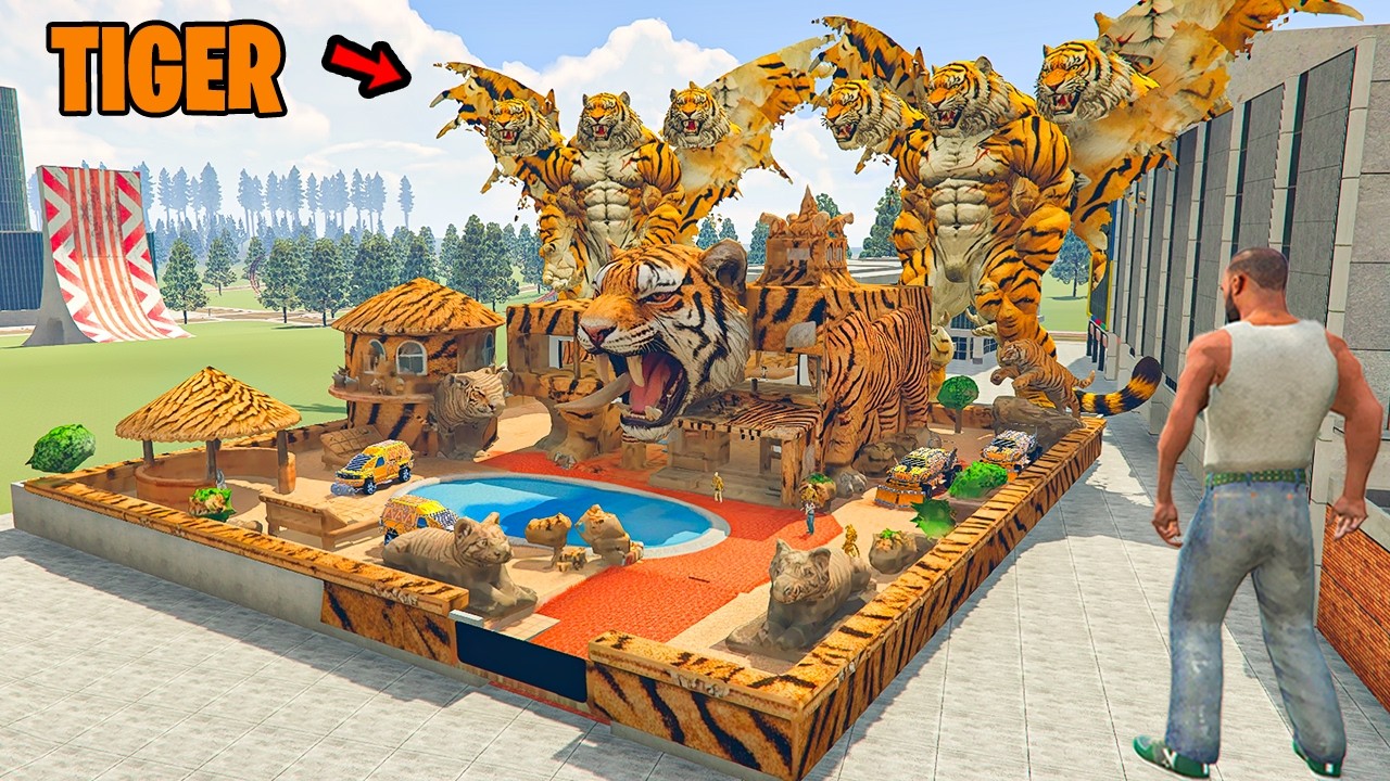 Franklin Transforms His House into a TIGER HOUSE in Indian Bike Driving 3D