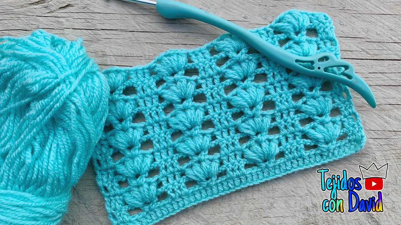 Puntada de flores en puntos puff tejido a crochet paso a paso
