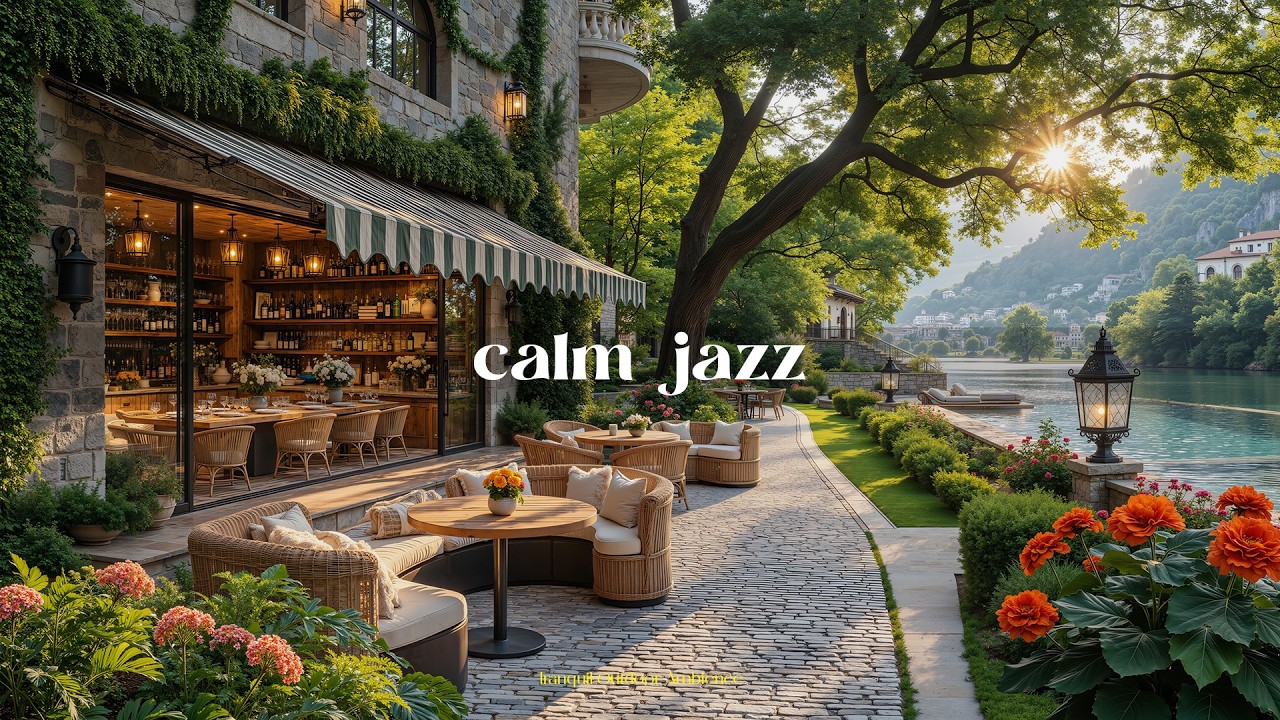 Elegant Coffee Shop Music with Nature Space - Calming Outdoor Jazz for Study & Positive Mood