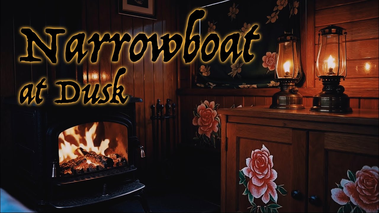 Cozy Narrowboat with Crackling Fire | Deep Sleep & Focus