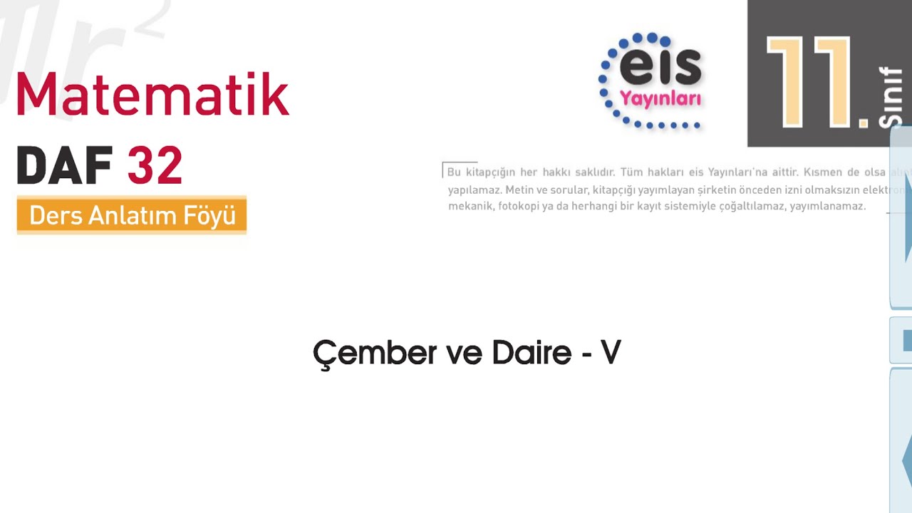 ⭕️ Çember ve Daire-5, 32. Föy Konu Anlatımı, 11. Sınıf Matematik EİS DAF, Teğetin Özellikleri