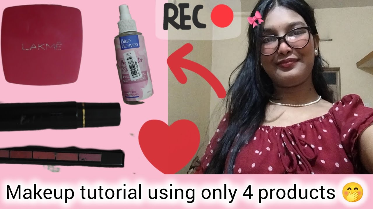 Makeup tutorial 💄 with 4 products 🤭 @preety20 #makeup #makeuptutorial #makeuptips #youtube 