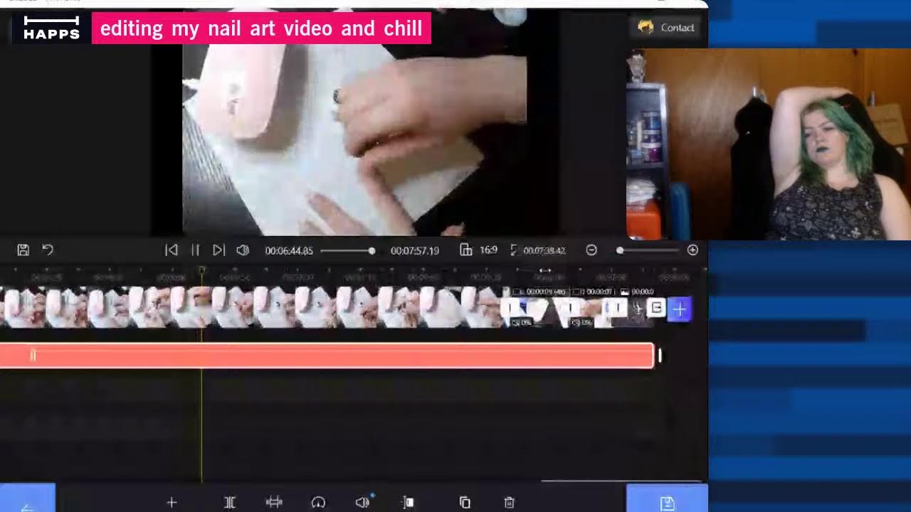 editing my nail art video and chill