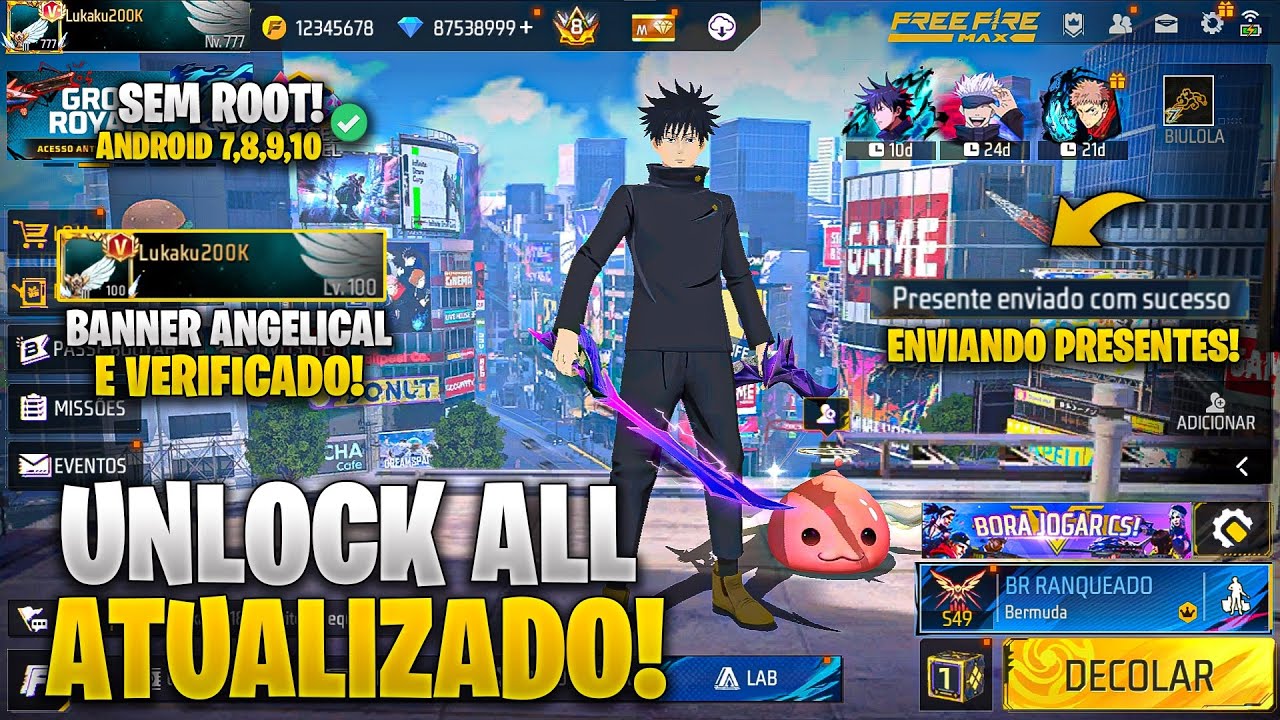 (NOVO MÉTODO! 😱) COMO LIBERAR TODAS AS SKINS DO FREE FIRE GRÁTIS! UNLOCK ALL ANDROID ATUALIZADO