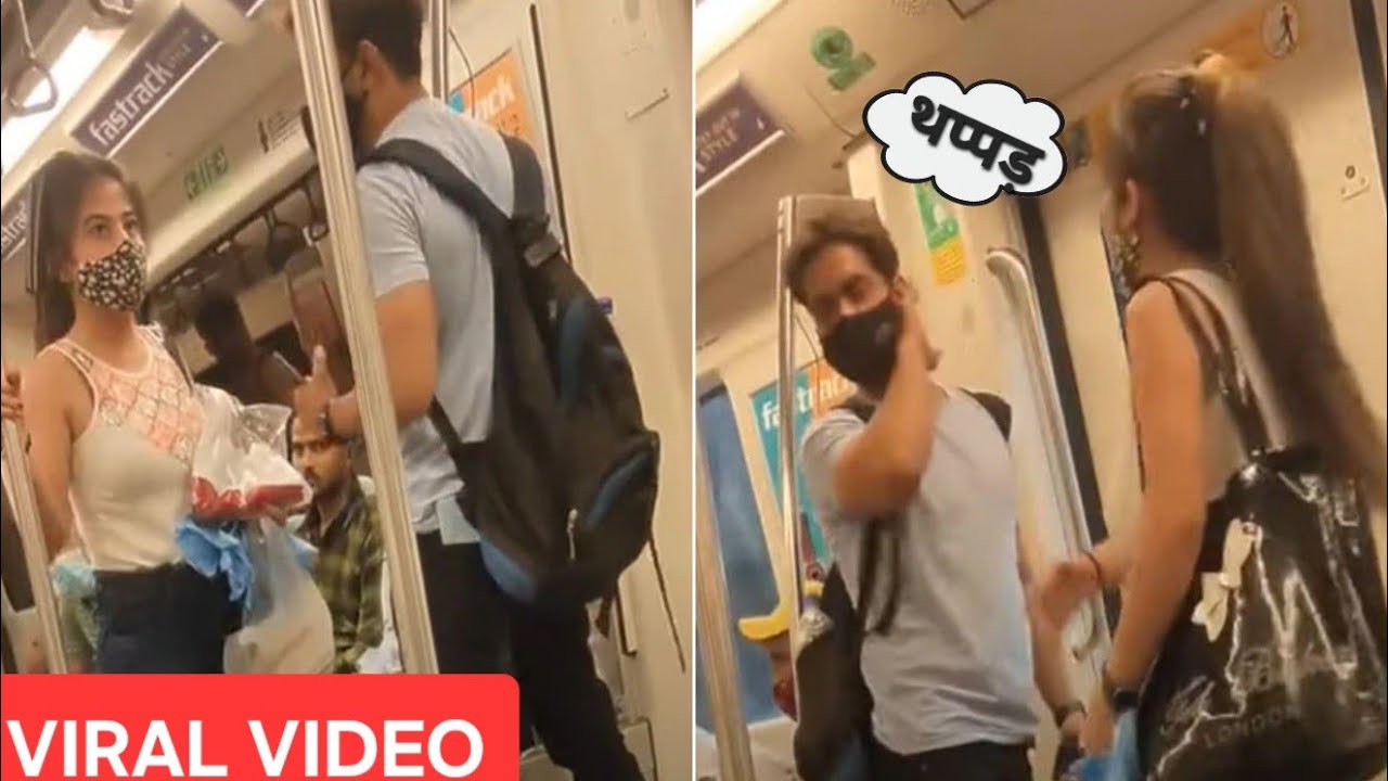 Delhi Metro Viral Video 2025: Shocking Couple Fight & Drama Inside Train