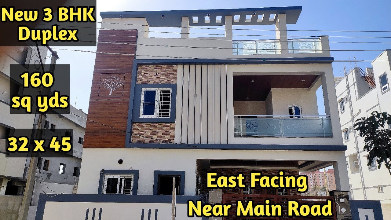 160 sq yds| East Facing| New 3 BHK Duplex House for sale in Hyderabad | Near Main Road| Duplex Villa