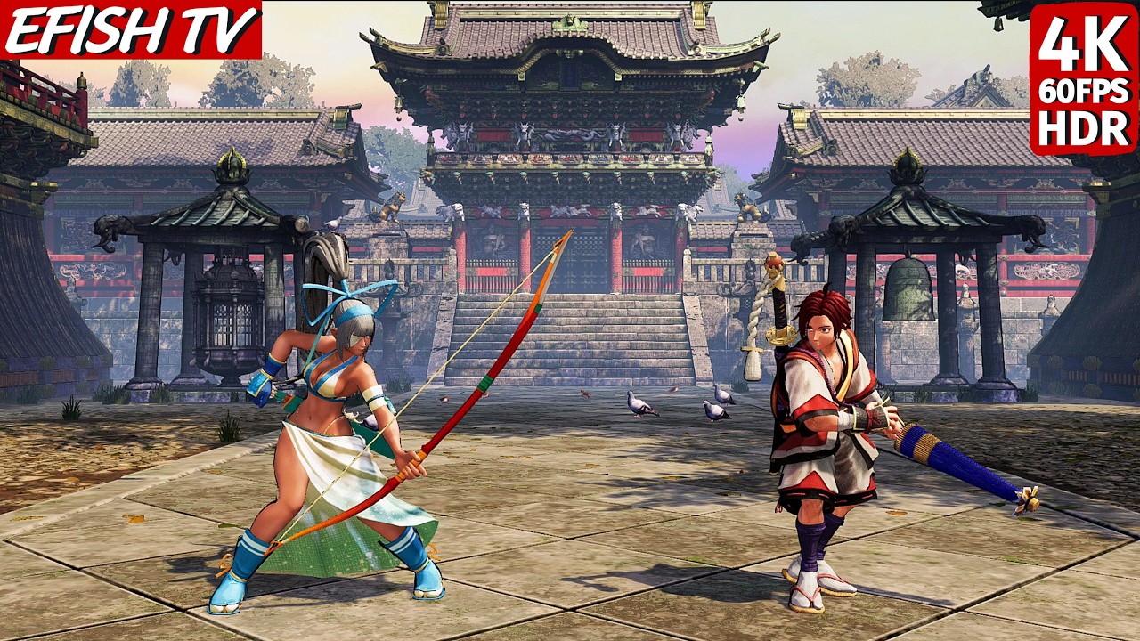 Majikina Mina vs Hisame Shizumaru (Hardest AI) - Samurai Shodown