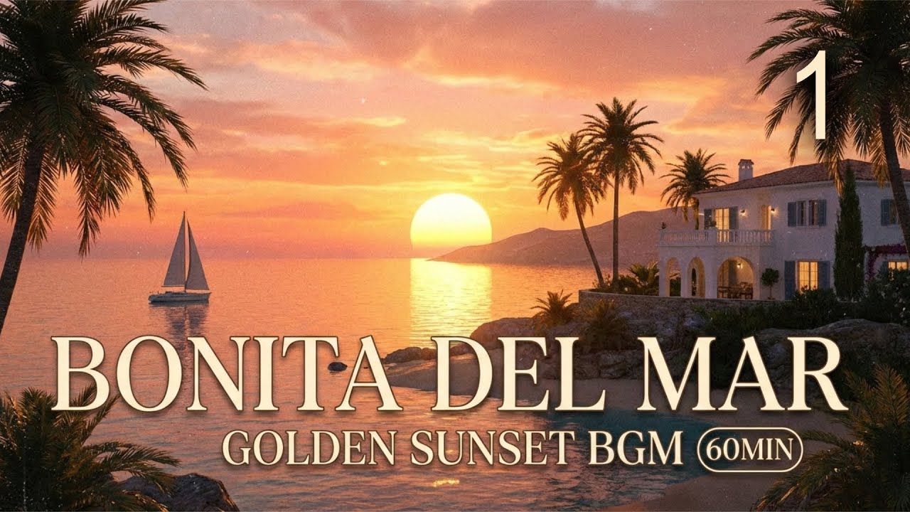Bonita del Mar – Golden Sunset｜Latin Island Instrumental BGM (60min)