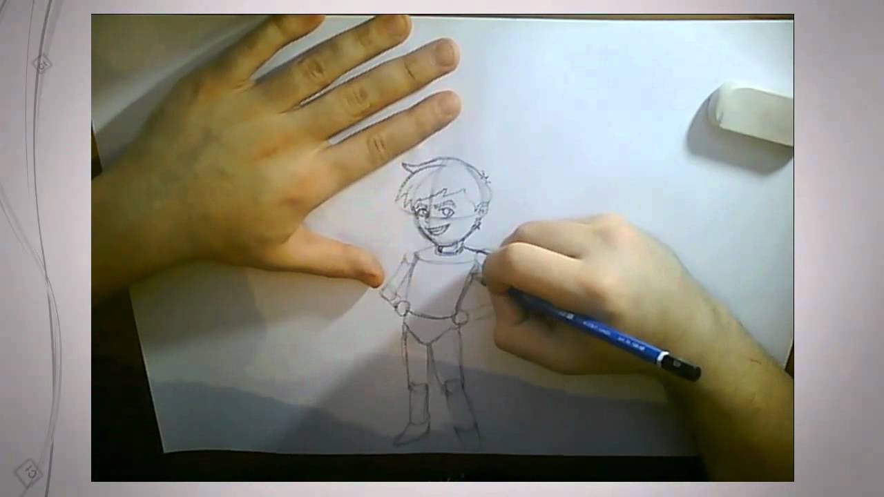 Dibujo de personaje sobre Papel