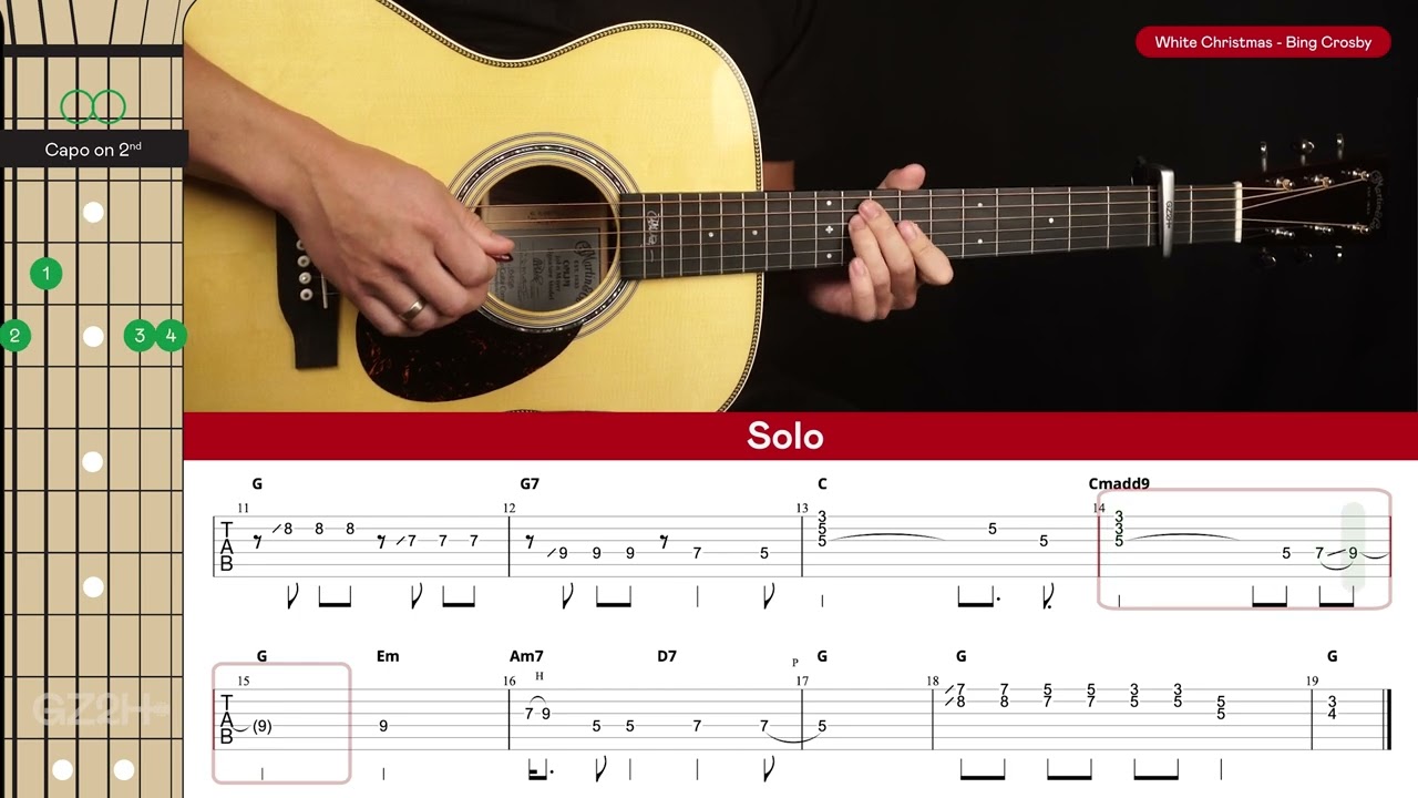 White Christmas Guitar Cover Bing Crosby 🎸|Tabs + Chords|