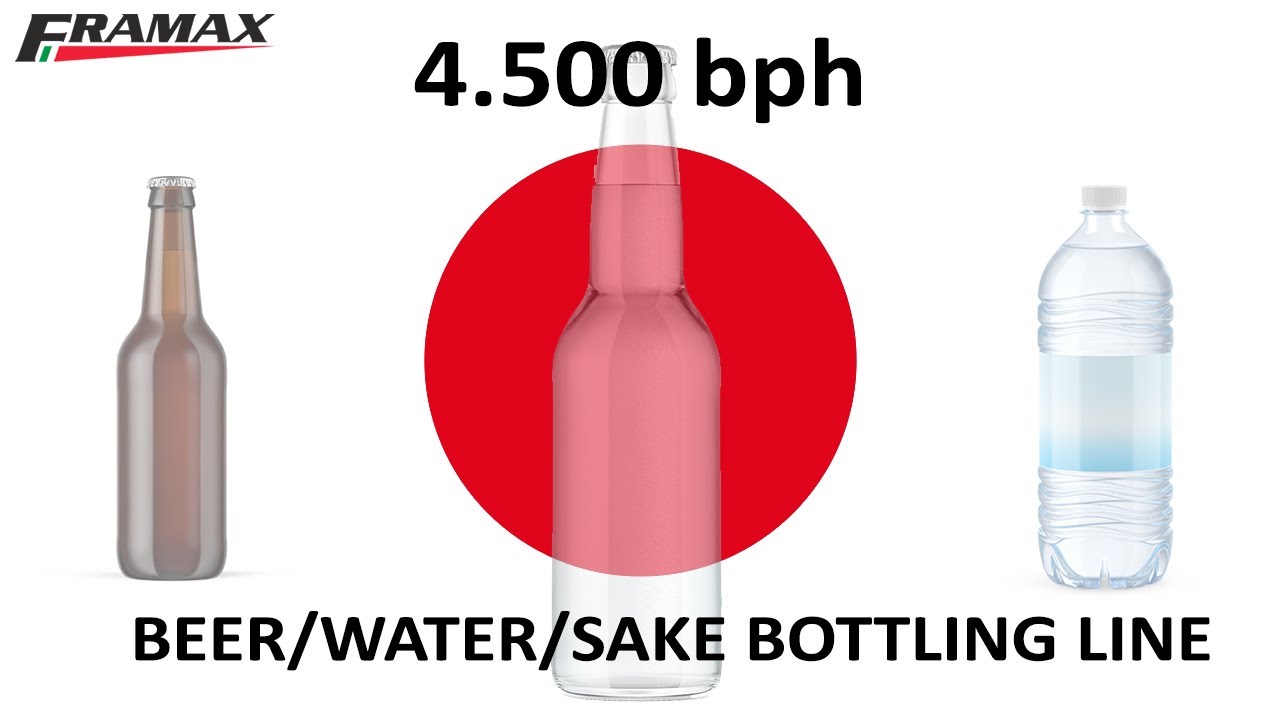 Beer/Water/Sake  Bottling line 4500 BPH by Framax Japan