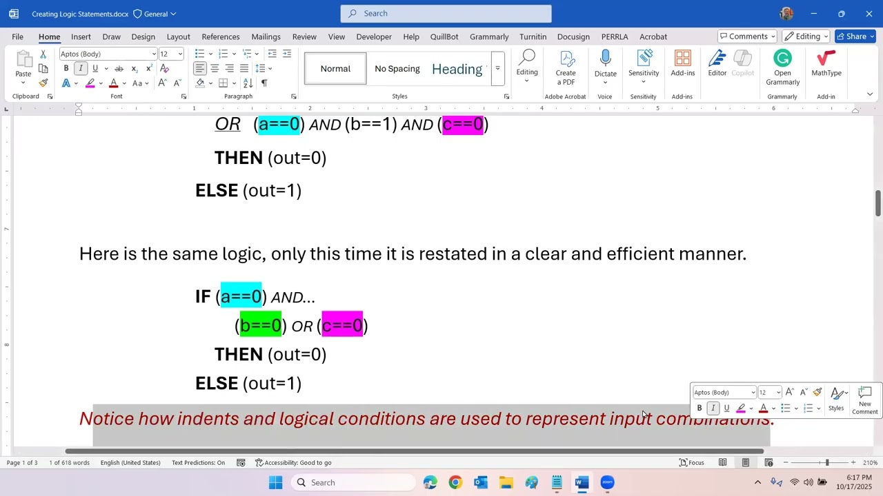 Creating Logical Statements Using Canonicals