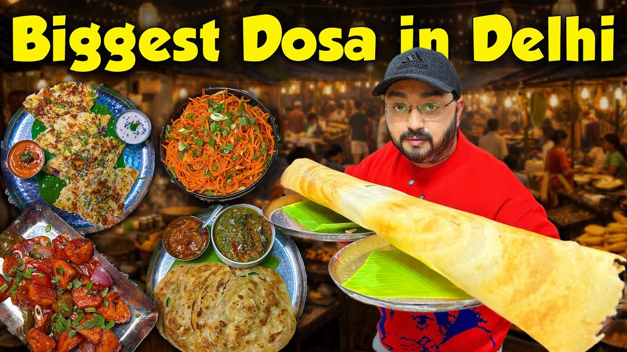 Biggest Dosa in just Rs.200 | Chilly Idly | Best South Indian Food in West Delhi | 4k