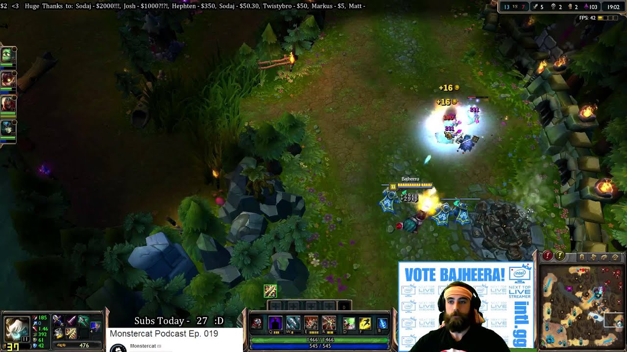BajheeraLoL - Beast Mode Silver 1 Tristana Match - Ranked League of Legends