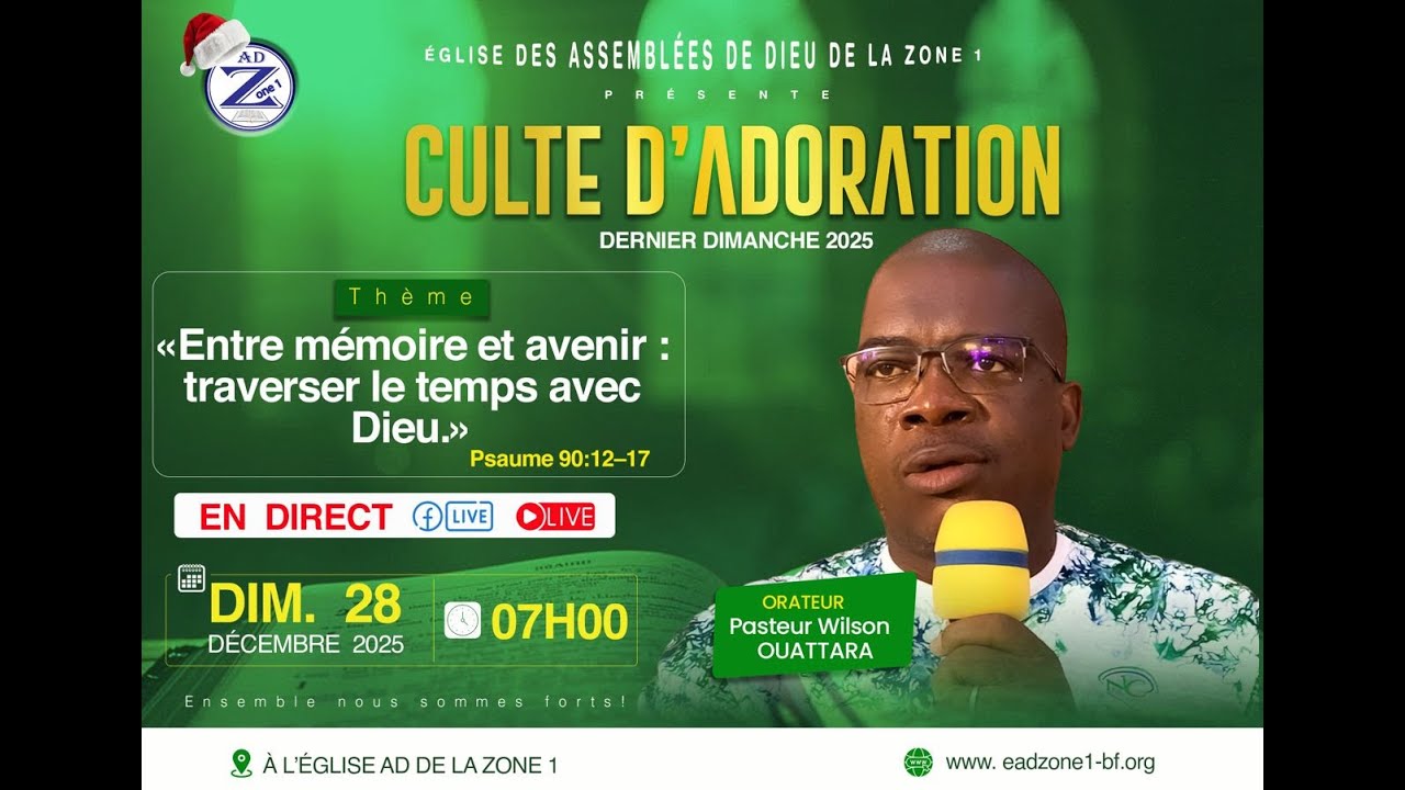 Culte de louange du dimanche 28 décembre 2025