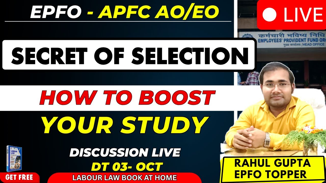 Live  03 Oct | EPFO 2025: Secret of Selection | How to boost your study | by Rahul Sir