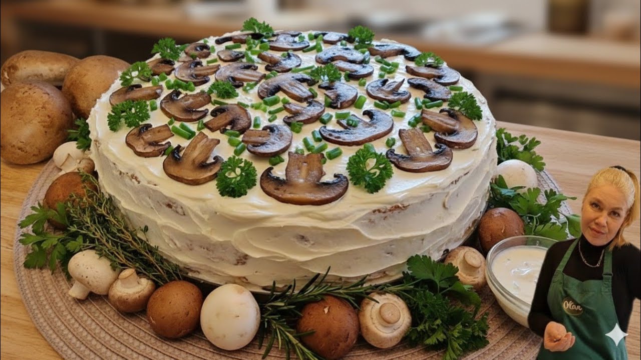 Солена торта с КРЕКЕРИ – без печене и с невероятен вкус! 🍄