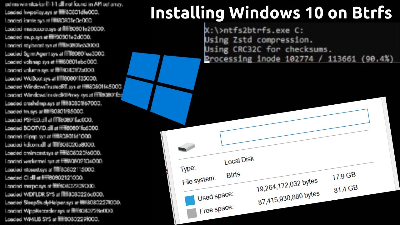 Installing Windows 10 on Btrfs