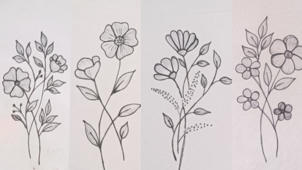Easy hand embroidery l Four Beautiful hand embroidery patterns l Flower embroidery designs