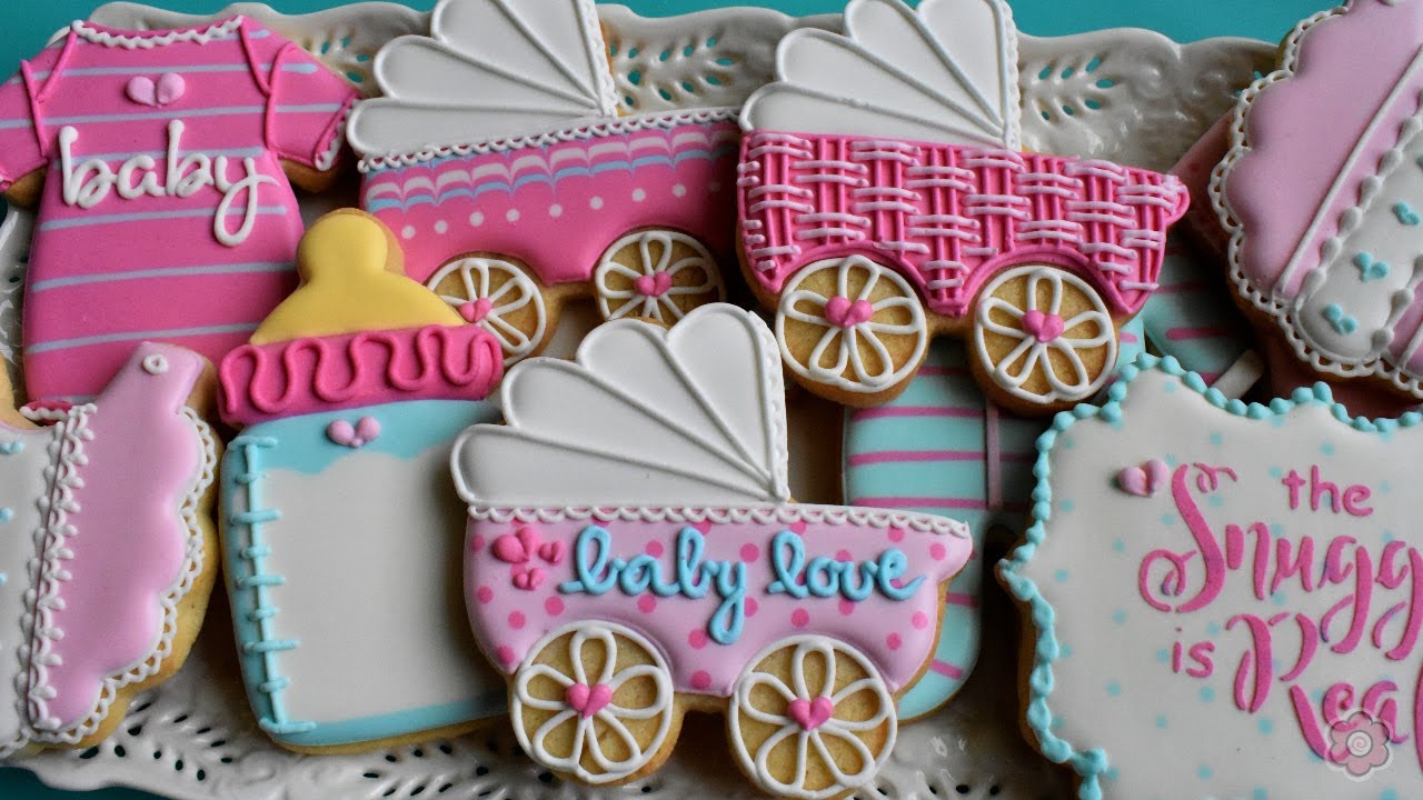 How to Decorate a Baby Carriage Cookie - THREE Designs!