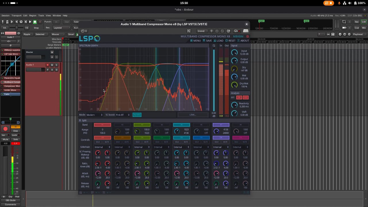 Ardour Pipewire/Jack, Obs Studio and Davinci Resolve