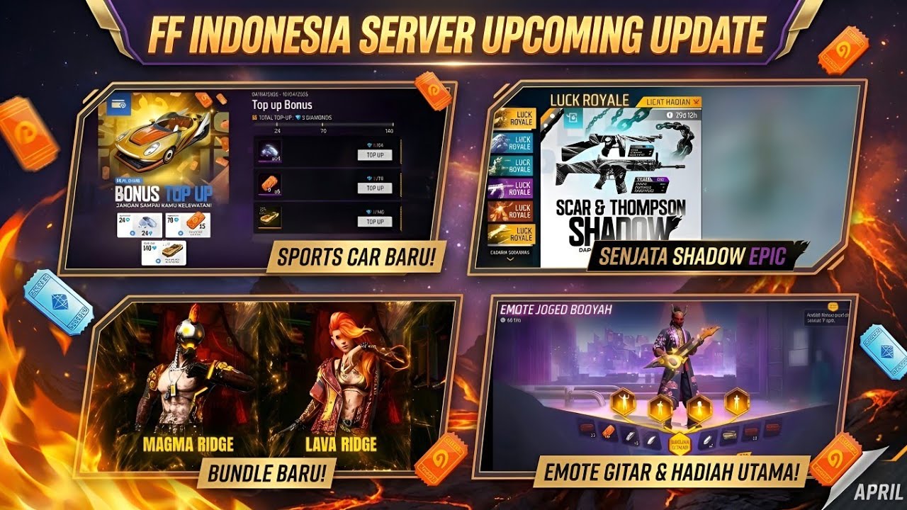 FF Indonesia Server Next Mystery Draw Leaks Top Up Event Next Luck Royal 