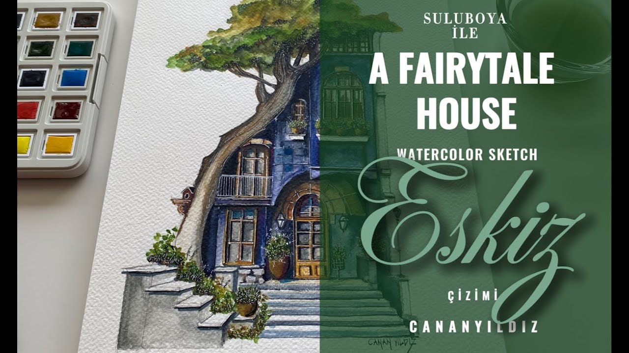 Architectural Fantasy Drawing  / Suluboya ile Eskiz &Ccedil;izimi  |  Watercolor Sketch / Mimari Eskiz