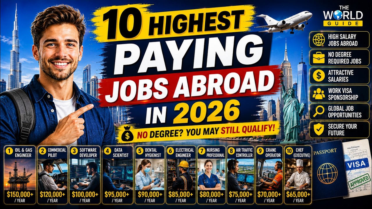 10 Highest Paying Jobs Abroad in 2026 💰 | No Degree? You May Still Qualify! | The World Guide