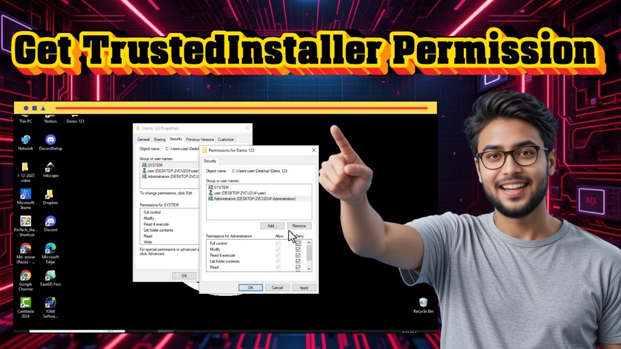 Как получить разрешение TrustedInstaller в Windows 10 | Восстановление полного контроля (2026)