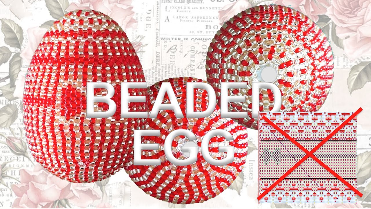 Amazing   BEADED EASTER EGG  RED BOW / Easy explanation / ПИСАНКА З БІСЕРУ / Пасхальное яйцо
