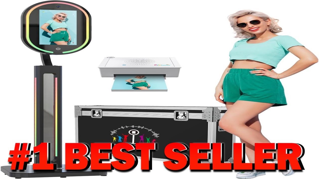 MWE Magic Mirror Photo Booth Touch Screen with Printer and 1200W Pixel - B0DPG553D2