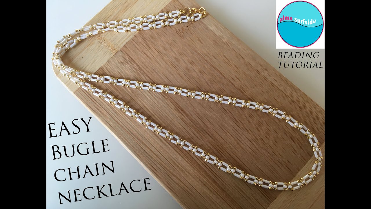 BEADING TUTORIAL: Bugle Bead Chain Necklace #beadingtutorial #beading #diyjewelry #handmadejewelry