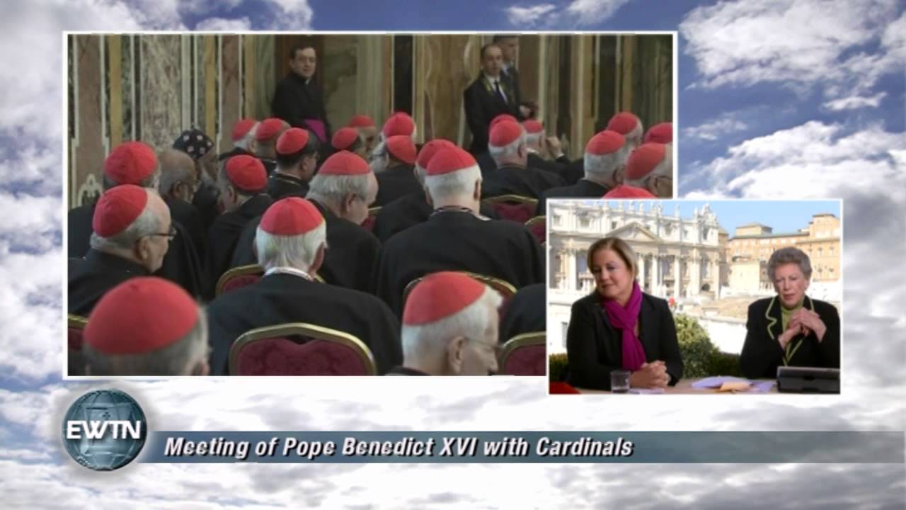 Pope Benedict XVI greets College of Cardinals - 2013-02-28- EWTN