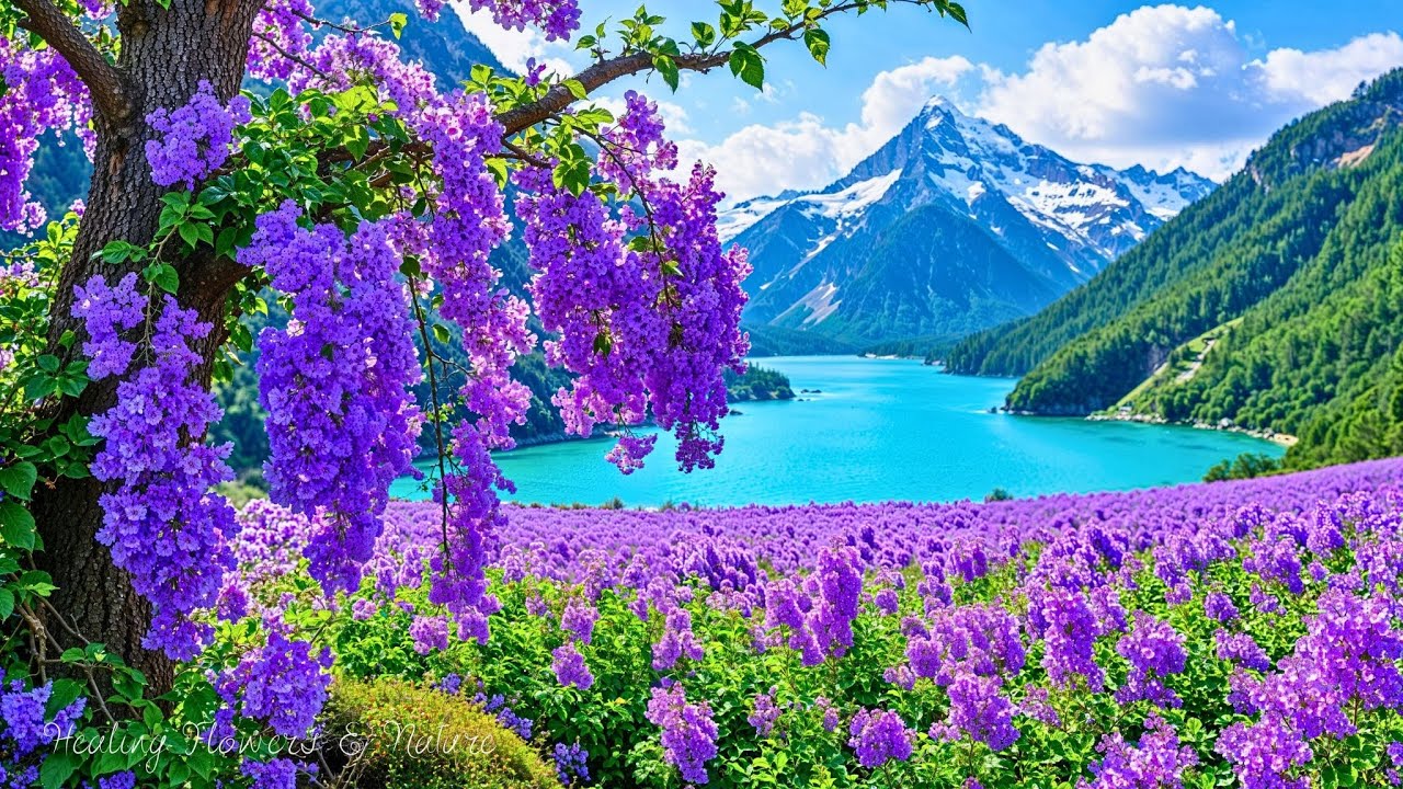 Beautiful Flowers with Relaxing Music for Stress Relief 🌸 Calming music for inner peace, Sleep music
