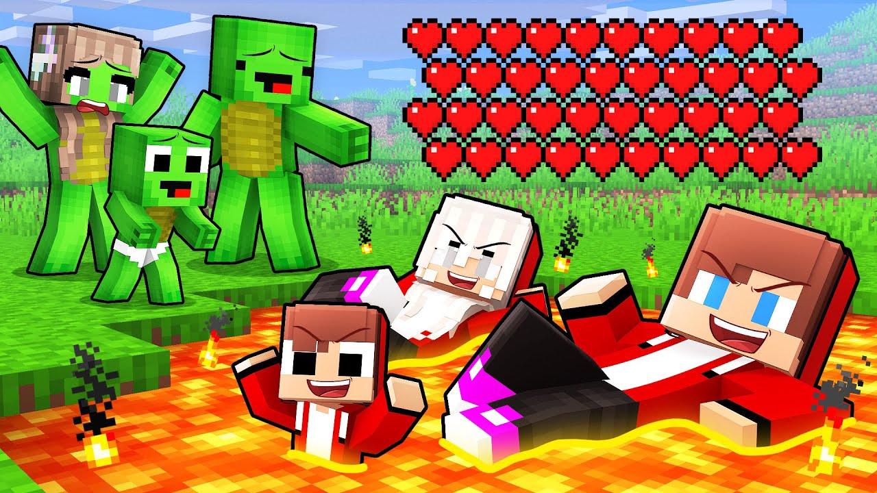 JJ Family Has 1.000.000 HEARTS and Troll Mikey Family in Minecraft (Maizen)