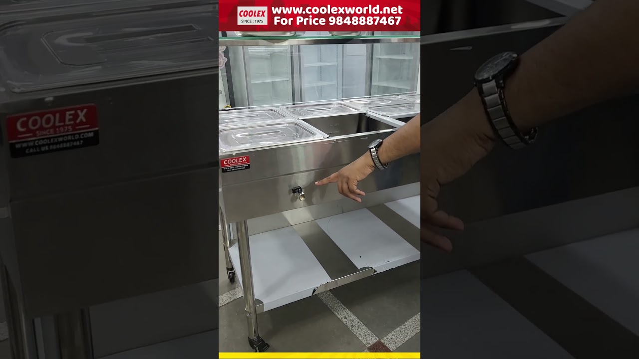 Curry point Counter for Business Startups SS steel  | 6x 1/3 GN & 4x 1/2 GN Pans | easy to carry