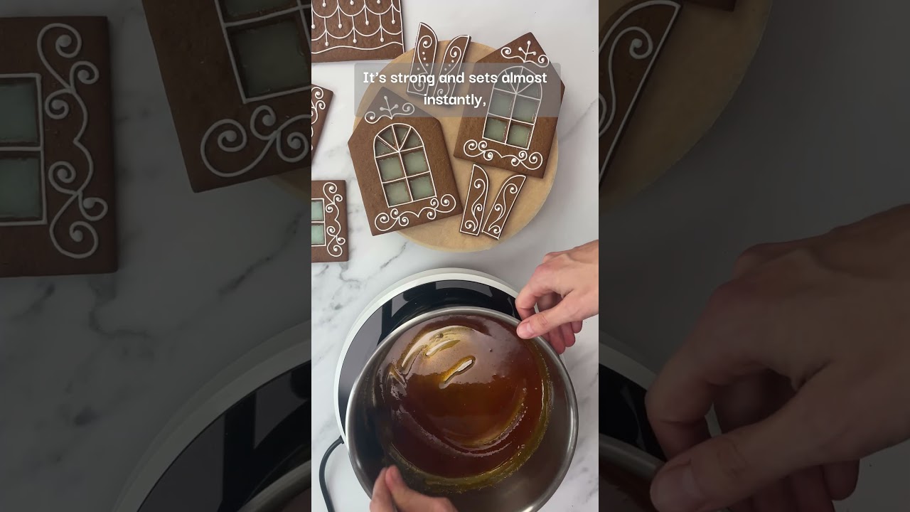 Gingerbread House Glue Test: Caramelized Sugar  #gingerbreadhouse #christmasbaking