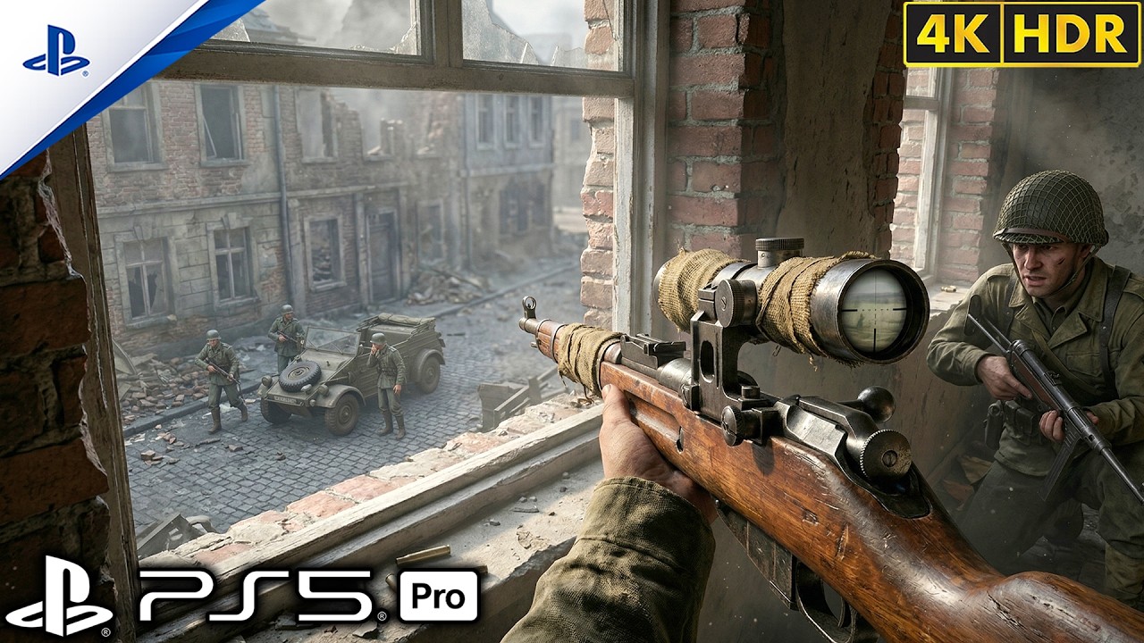 (PS5) Бесшумная снайперская засада на нацистский патруль | Реалистичный геймплей [4K60FPS] Call o...
