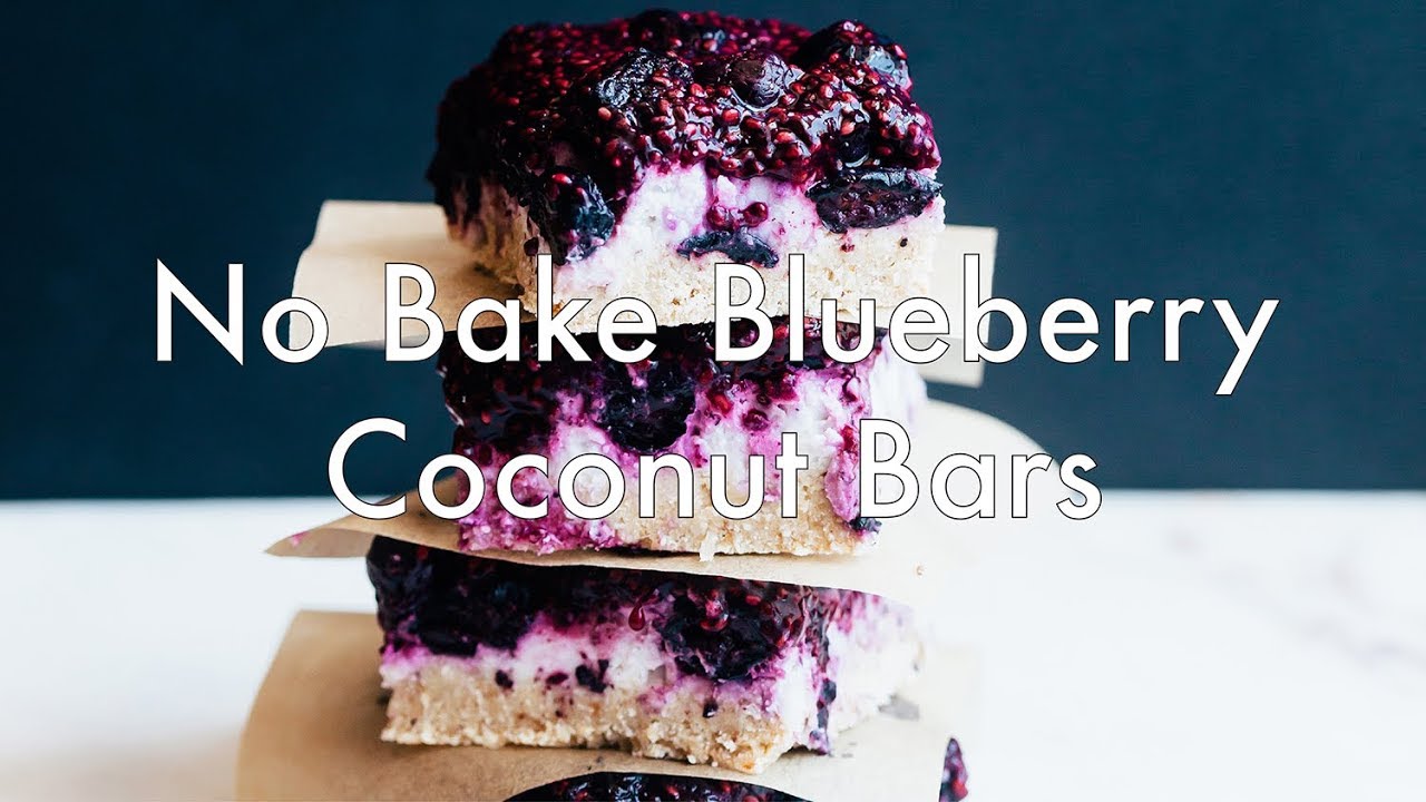 No Bake Blueberry Coconut Bars (VEGAN, GLUTEN-FREE)