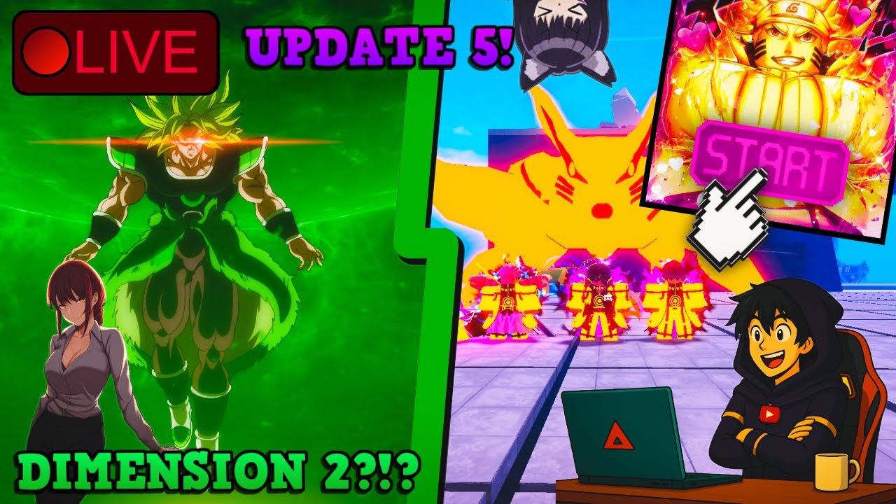 [LIVE 🔴] ANIME FIGHTING SIMULATOR!! UPDATE AGORA!! SEGUNDA DIMENSÂO NOVO BOSS BROLY!!🍀SORTEIO!!