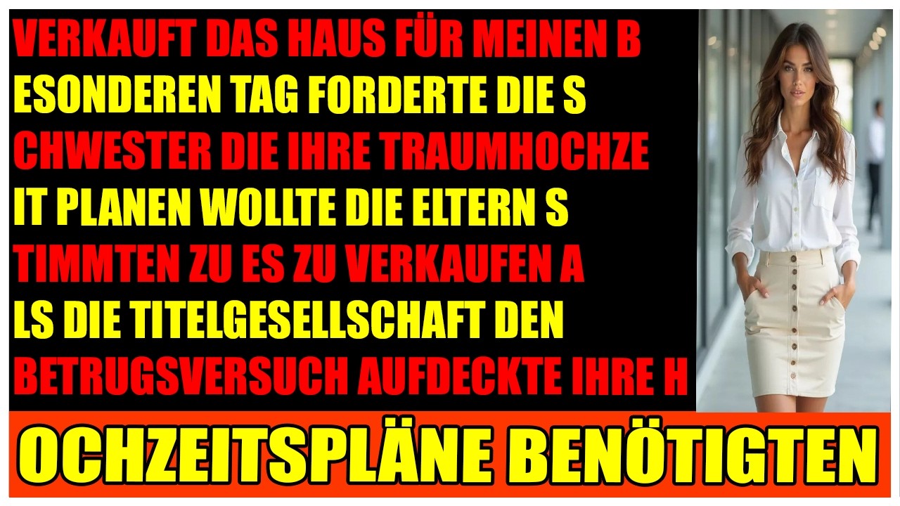 Meine Schwester verkaufte mein Haus für ihre Hochzeit  bis die Titelfirma