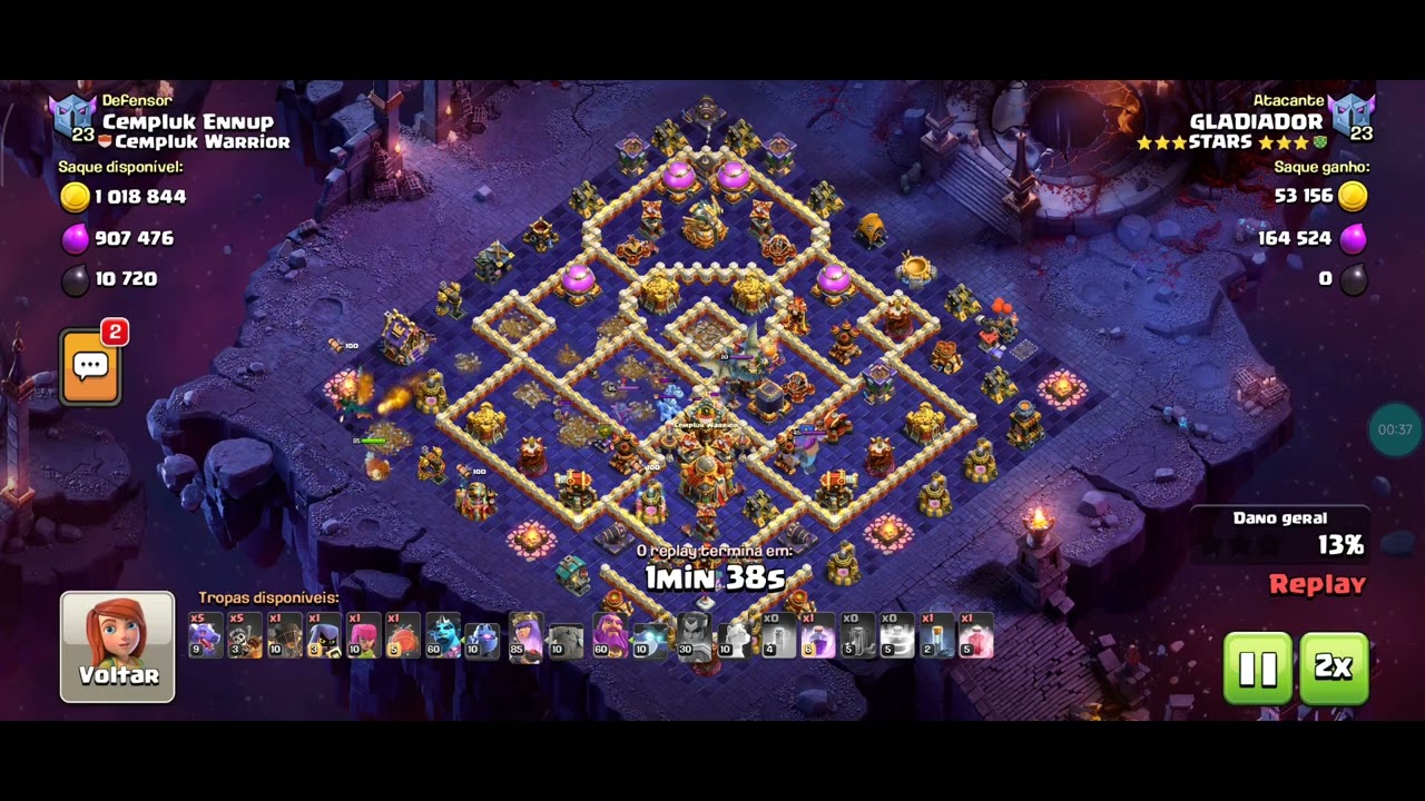Clash of Clans TH14 VS TH16 🔰Ranqueada. (Champwalk DG BlimpYeti)
