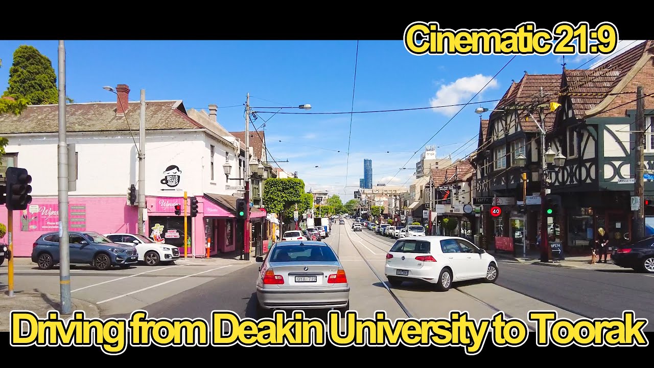 Driving from Deakin University to Toorak Road via Burwood HWY | Melbourne Australia | Cinematic 21:9