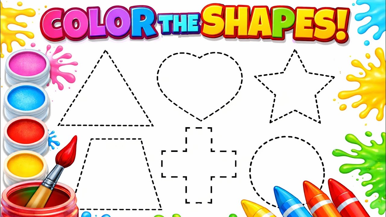 Learn Shapes, Colors for Kids & Toddlers | 2d shapes drawing | Preschool Learning, Education Video