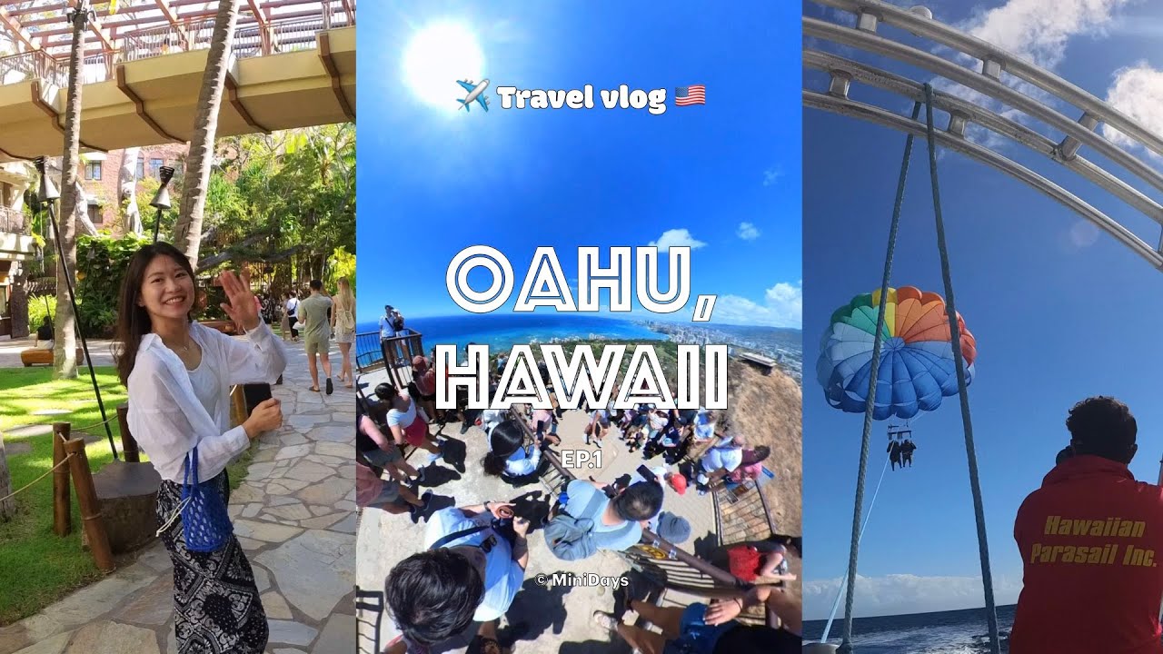 [4K] ✈️ Travel vlog | 오아후, 하와이 (신혼여행) [EP.1] | 다이아몬드 헤드, 패러세일링 + ⍺