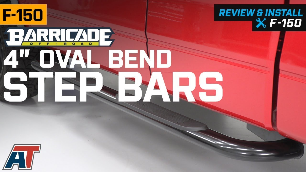 2004-2008 F150 Barricade 4" Oval Bend Gloss Black Side Step Bars Review & Install