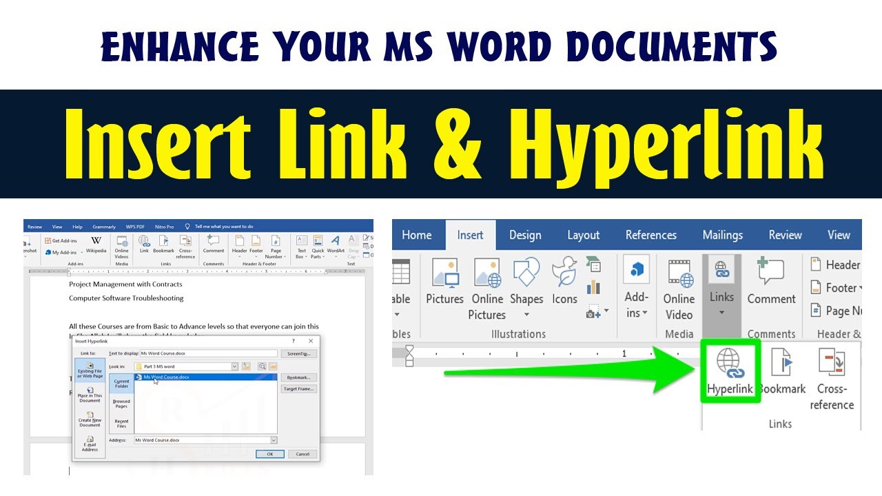 How to Setup Links in MS Word 2019 | Ms Word Tutorial 2019