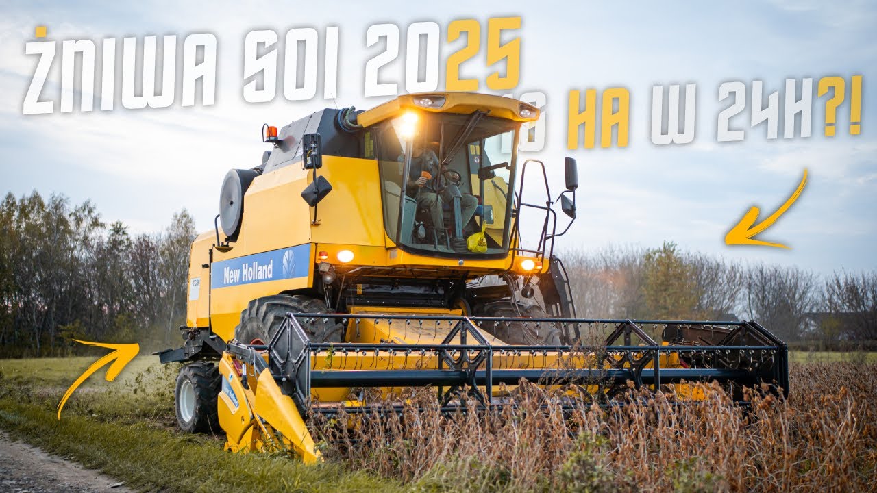 ✔ Żniwa Soi 2025 na Podkarpaciu! ☆ 16 ha w 24h?! ☆ Valtra T234?! ☆ DRON NA DRZEWIE?!?! ✔